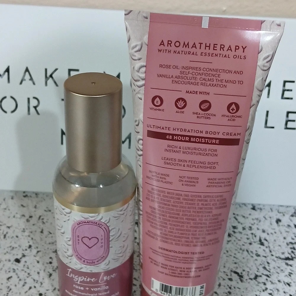 🌸Rose & Vanilla Aromatherapy Body Cream and Mist Set
